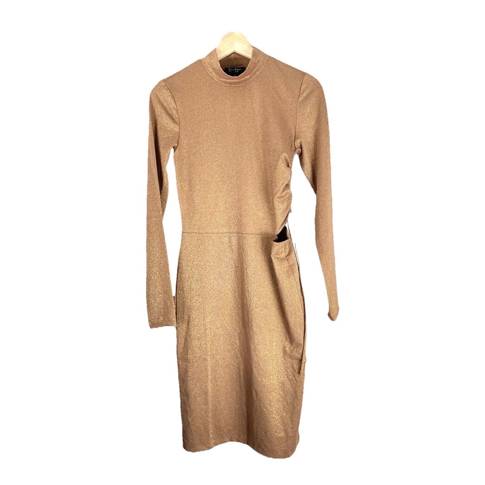 Jessica Simpson Gold Tight Dress Size S Aztec Etta Longsleeve Women's‎ Dress